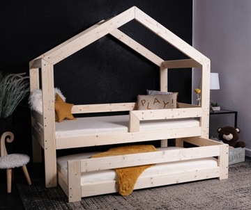 ŁÓŻKO DOMEK PODWÓJNE DZIECIĘCE 160x80 RB+ stelaż