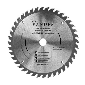 Tarcza Widiowa Do Drewna 185x20 40T VANDER