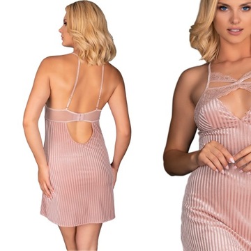 Livco Corsetti Thorjako piękna Koszula Nocna i Stringi pudrowy róż L/XL