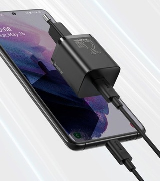 СЕТЕВОЕ ЗАРЯДНОЕ УСТРОЙСТВО BASEUS FAST USB-C УНИВЕРСАЛЬНОЕ ДЛЯ ТЕЛЕФОНА 25ВТ + КАБЕЛЬ
