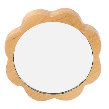 Lusterko do makijażu w drewnianej ramie Modne