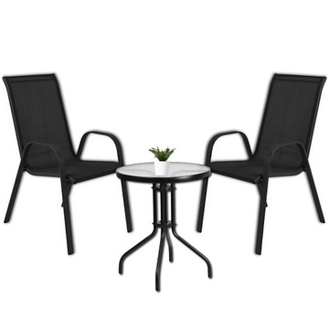 ZESTAW MEBLI DO OGRODU TARASU 2x KRZESŁA + STÓŁ KOMPLET MEBLI OGRODOWYCH