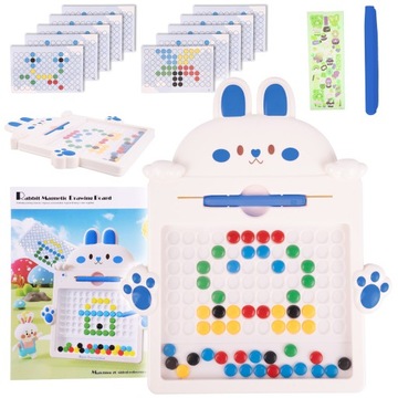 TABLICA MAGNETYCZNA KRÓLICZEK MAGPAD UKŁADANKA EDUKACYJNA MOZAIKA MAGNES