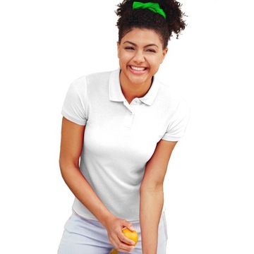 KOSZULKA POLO DAMSKA FRUIT OF THE LOOM White XXL