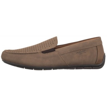 Buty Męskie Wsuwane Ażurowe Mokasyny Rieker Brązowe 09555-25 Brown