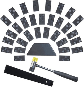 МОНТАЖНЫЙ КОМПЛЕКТ ДЛЯ УКЛАДКИ ПАНЕЛИ ПРИКЛЕИВАНИЕ МАТЕРИАЛ + 30 КЛИНЕЙ + МОЛОТОК