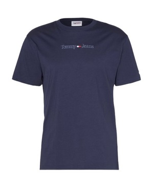 Tommy Jeans T-shirt męski Small Text DM0DM16825 granatowy Regular Fit r. M