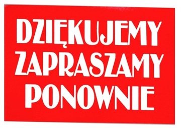 TABLICZKA ZAPRASZAMY GODZINY OTWARCIA 25x19 orange