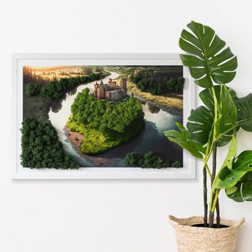 Картина мхом Замок на холме 60х40