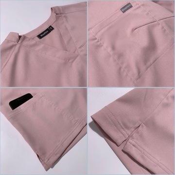 KOMPLET MEDYCZNY DAMSKI SCRUB UNIFORM MODEL 42032 CIEMNORÓŻOWY ROZMIAR XS