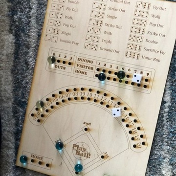 Настольная игра в бейсбол с кубиками