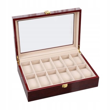 ELEGANCKIE ETUI NA ZEGARKI SZKATUŁKA ORGANIZER 12