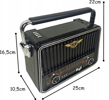 РЕТРО РАДИО на SOLAR MP3 USB SD FM АККУМУЛЯТОР
