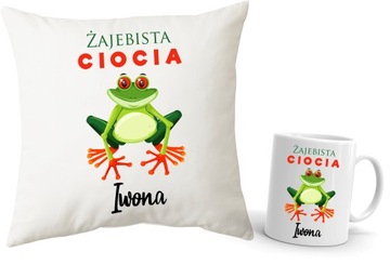 Zestaw poduszka + kubek dla Cioci Żajebista Ciocia