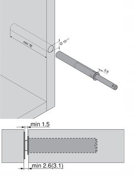 BUMP BLUM TIP-ON MAGNET 956A1004 длинный серый