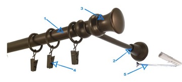 Karnisz metalowy fi 19 pojedyńczy 330 cm