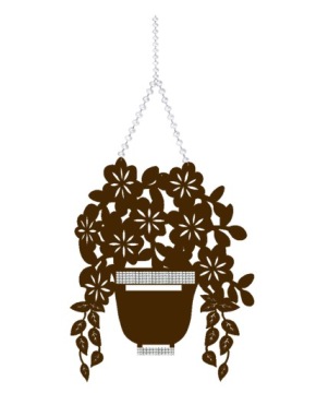 2а Гирлянда БОЛЬШОЙ ЦВЕТОЧНЫЙ ГОРШОК цветы ажурное украшение ЦВЕТ