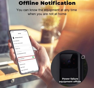 Беспроводной черный Wi-Fi дверной звонок и дверная камера Уличная камера Tuya