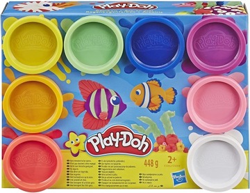 HASBRO PLAY-DOH CIASTOLINA RAINBOW 8 TUB ZESTAW 8-PAK 8 KOLORÓW TĘCZA