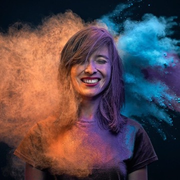 Красочный порошок Холи Фестиваль цветов безопасный моющийся порошок - Лайм