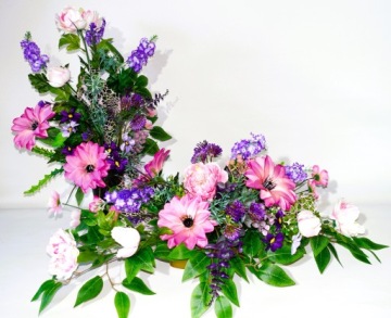 ПЛАТЬЕ на могилу + БУКЕТ цветов кладбищенская прочная композиция комплект