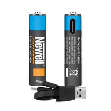 2x Akumulator AAA Z Wbudowanym USB-C Newell 500mAh