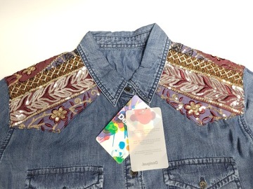 DESIGUAL cienka koszula 100% LYOCELL cekiny hafty L/XL