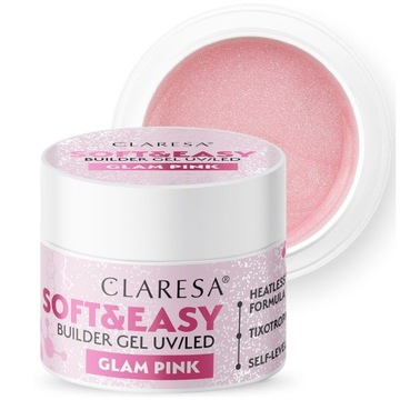 Розовый строительный гель Claresa Soft&Easy Builder Glam Pink 45г SEOL