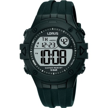 ZEGAREK MĘSKI CYFROWY LORUS R2321PX9 GUMA CZARNY WODOSZCZELNY 100M