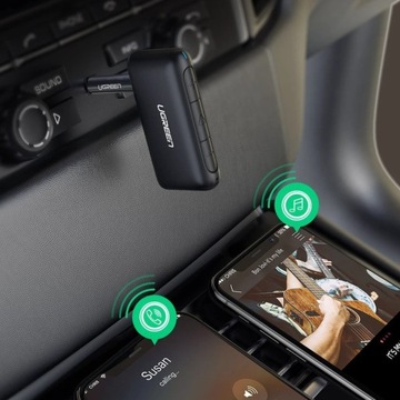Аудиоприемник для автомобиля Bluetooth 5.0 AUX mini jack черный