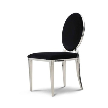 Krzesło Ludwik glamour Black krzesło tapicerowane czarne