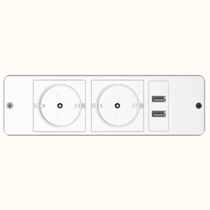 Прикроватные тумбочки со светодиодной подсветкой, 2 ящика, 2 USB-порта, белые NS30003X