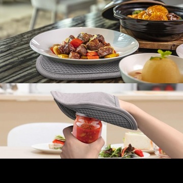 Термостойкие силиконовые прихватки, гибкие, комплект из 2 шт.