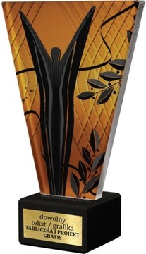 statuetka Wiktoria szkło+marmur+grawer 15cm