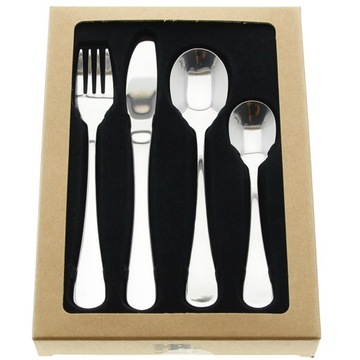 НАБОР СТОЛОВЫХ ПРИБОРОВ ДЛЯ ДЕТЕЙ НАБОР ЛОЖКА СТАЛЬНАЯ ВИЛКА НОЖ ЛОЖКА 4 шт.