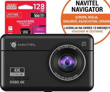 Wideorejestrator NAVITEL R980 4K GPS sensor SONY + karta 128GB