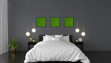 Картина в трёх рамах, мох мох, 30х30 см, каждая рамка