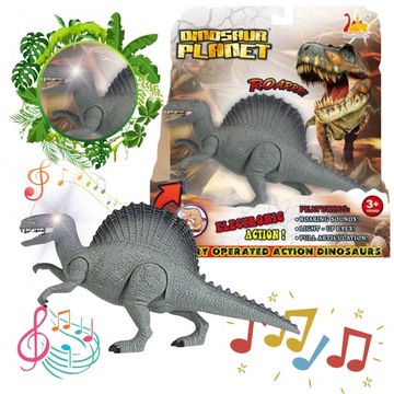 DINOZAUR FIGURKA EFEKTY DŹWIĘKOWE I ŚWIETLNE RUCHOME ELEMENTY ŚWIECĄCE OCZY