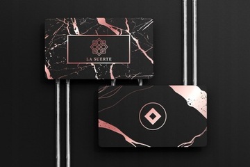 WIZYTÓWKI LUX + logo Rose Gold Różowe Złoto x500