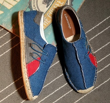 Мужские летние эспадрильи парусиновые мокасины