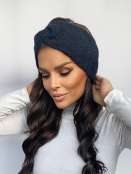 ПОВЯЗКА НА ГОЛОВУ ЖЕНСКАЯ КРУЖКИ-УШКИ ТЮРБАН ТЕПЛЫЙ УЗЕЛ АЛЬПАКА КОЛ 2388