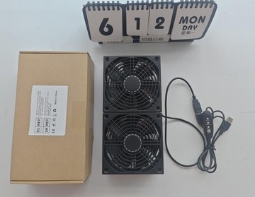 КОМПЬЮТЕРНЫЙ ВЕНТИЛЯТОР 120X120MM ОХЛАЖДАЮЩИЙ ВЕНТИЛЯТОР ДВОЙНОЙ USB ЧЕРНЫЙ