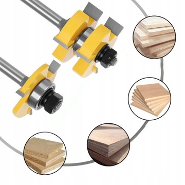 Набор пазов, шпунтов и пазов, фреза по дереву 8мм.