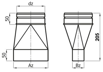Симметричное уменьшение 200х50/фи 100