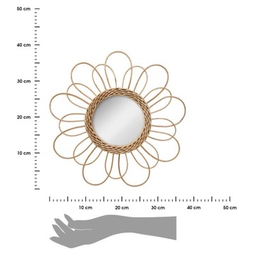 Зеркало из ротанга в деревенском стиле FLOWER BOHO декоративное