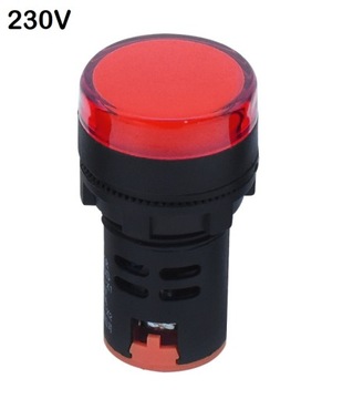 Lampka sygnalizacyjna sygnalizator kontrolka alarm LED 230V czerwony 22 mm