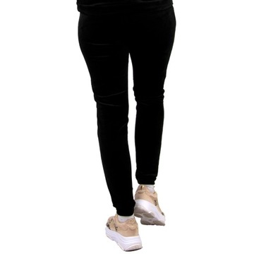 S349 SPODNIE WELUROWE Z NASZYWKĄ CZARNY r. 42 (XL)