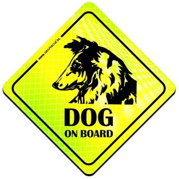 MAGNES ODBLASK DOG ON BOARD PIES NA POKŁADZIE NEON