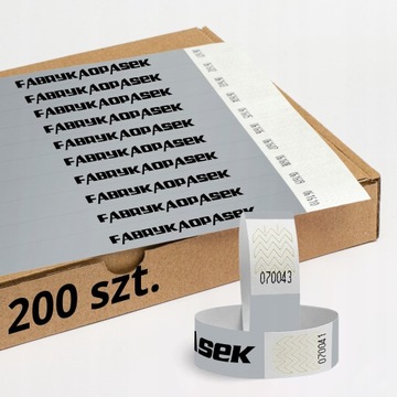 OPASKI NA RĘKĘ TYVEK 19mm - 200 szt. NADRUK GRATIS