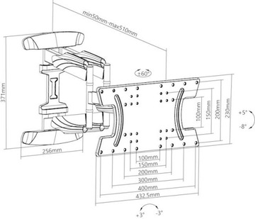 Uchwyt TV Goobay OLED FULLMOTION L 37-70 do 30kg